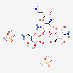 molecular formula C22H47N5O21S2 B1667094 Amikacin sulfate CAS No. 39831-55-5