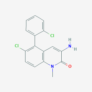 molecular formula C16H12Cl2N2O B1667110 3-Amino-6-chloro-5-(2-chlorophenyl)-1-methylquinolin-2-one CAS No. 76684-34-9