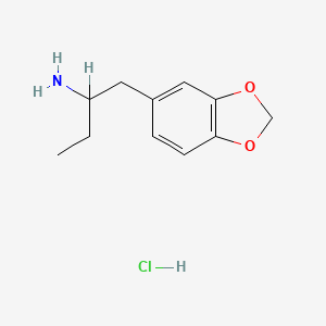 molecular formula C11H16ClNO2 B1667127 Phenethylamine, alpha-ethyl-3,4-methylenedioxy-, hydrochloride CAS No. 42542-07-4