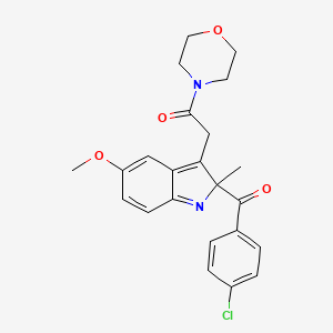 molecular formula C23H23ClN2O4 B1667150 Morpholine, 4-((2-(p-chlorobenzoyl)-5-methoxy-2-methyl-3-indolyl)acetyl)- CAS No. 2854-32-2