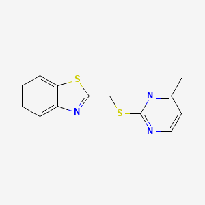 molecular formula C13H11N3S2 B1667155 2-[(2-Benzothiazolyl)methylthio]-4-methylpyrimidine CAS No. 748785-70-8