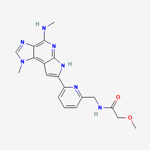 molecular formula C19H21N7O2 B1667158 N-((6-(1,6-Dihydro-1-methyl-4-(methylamino)imidazo(4,5-d)pyrrolo(2,3-b)pyridin-7-yl)-2-pyridinyl)methyl)-2-methoxyacetamide CAS No. 914946-88-6
