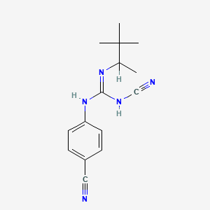 molecular formula C15H19N5 B1667163 N-Cyano-N'-(4-cyanophenyl)-N''-1,2,2-trimethylpropylguanidine CAS No. 127749-54-6
