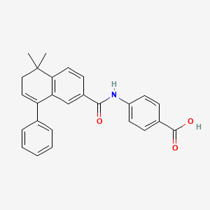 molecular formula C26H23NO3 B1667166 Benzoic acid, 4-(((5,6-dihydro-5,5-dimethyl-8-phenyl-2-naphthalenyl)carbonyl)amino)- CAS No. 166977-24-8