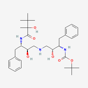 (3-((3-((2,3,3-Trimethyl-2(S)-2-hydroxy-1-oxobutyl)amino)-2-hydroxy-4-phenylbutyl)amino)-2-hydroxy-1-(phenylmethyl)propyl)carbamic acid, 1,1-dimethylethyl ester