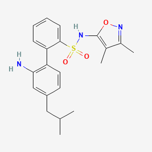 molecular formula C21H25N3O3S B1667170 (1,1'-Biphenyl)-2-sulfonamide, 2'-amino-N-(3,4-dimethyl-5-isoxazolyl)-4'-(2-methylpropyl)- CAS No. 153624-15-8