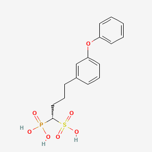 molecular formula C16H19O7PS B1667171 Benzenebutanesulfonic acid, 3-phenoxy-alpha-phosphono-, (alphaS)- CAS No. 157126-18-6