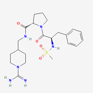 molecular formula C22H34N6O4S B1667174 N-(Methylsulfonyl)-D-Phenylalanyl-N-[(1-Carbamimidoylpiperidin-4-Yl)methyl]-L-Prolinamide CAS No. 162166-80-5