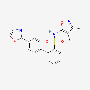 molecular formula C20H17N3O4S B1667177 (1,1'-Biphenyl)-2-sulfonamide, N-(3,4-dimethyl-5-isoxazolyl)-4'-(2-oxazolyl)- CAS No. 176960-47-7