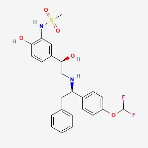 molecular formula C24H26F2N2O5S B1667181 Methanesulfonamide, N-(5-((1R)-2-(((1R)-1-(4-(difluoromethoxy)phenyl)-2-phenylethyl)amino)-1-hydroxyethyl)-2-hydroxyphenyl)- CAS No. 170686-10-9