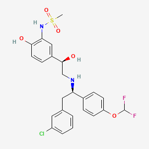 molecular formula C24H25ClF2N2O5S B1667184 Methanesulfonamide, N-(5-((1R)-2-(((1R)-2-(3-chlorophenyl)-1-(4-(difluoromethoxy)phenyl)ethyl)amino)-1-hydroxyethyl)-2-hydroxyphenyl)- CAS No. 344607-69-8