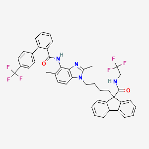 9H-Fluorene-9-carboxamide, 9-(4-(2,5-dimethyl-4-(((4'-(trifluoromethyl)(1,1'-biphenyl)-2-yl)carbonyl)amino)-1H-benzimidazol-1-yl)butyl)-N-(2,2,2-trifluoroethyl)-