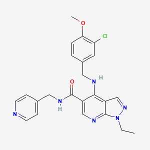 4-[[(3-Chloro-4-methoxyphenyl)methyl]amino]-1-ethyl-n-(4-pyridinylmethyl)-1h-pyrazolo[3,4-b]pyridine-5-carboxamide
