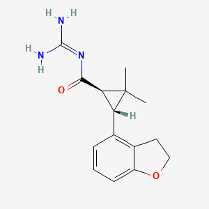 Cyclopropanecarboxamide, N-(aminoiminomethyl)-3-(2,3-dihydro-4-benzofuranyl)-2,2-dimethyl-, (1R,3R)-