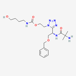 Carbamic acid, N-(4-hydroxybutyl)-, 2-(5-((1S)-1-((2-amino-2-methyl-1-oxopropyl)amino)-2-(phenylmethoxy)ethyl)-1H-tetrazol-1-yl)ethyl ester