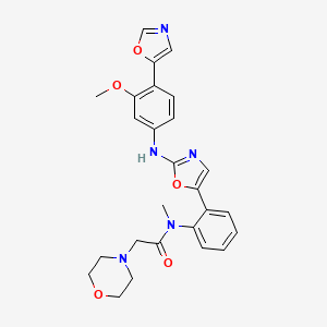 4-Morpholineacetamide, N-(2-(2-((3-methoxy-4-(5-oxazolyl)phenyl)amino)-5-oxazolyl)phenyl)-N-methyl-