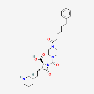 2-Azetidinecarboxylic acid, 4-oxo-1-((4-(1-oxo-6-phenylhexyl)-1-piperazinyl)carbonyl)-3-(2-(3-piperidinyl)ethyl)-, (2S,3R)-