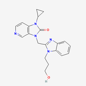 molecular formula C20H25Cl2N5O3 B1667211 1-cyclopropyl-3-((1-(3-hydroxypropyl)-1H-benzo[d]imidazol-2-yl)methyl)-1H-imidazo[4,5-c]pyridin-2(3H)-one CAS No. 380603-10-1