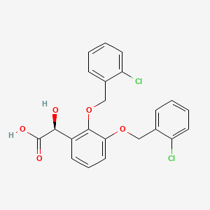 molecular formula C22H18Cl2O5 B1667214 Benzeneacetic acid, 2,3-bis((2-chlorophenyl)methoxy)-alpha-hydroxy-, (alphaS)- CAS No. 533889-36-0