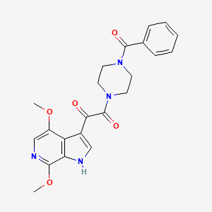 molecular formula C22H22N4O5 B1667215 1-(4-benzoylpiperazin-1-yl)-2-(4,7-dimethoxy-1H-pyrrolo[2,3-c]pyridin-3-yl)ethane-1,2-dione CAS No. 452296-83-2