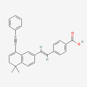 molecular formula C29H24O2 B1667216 4-{(E)-2-[5,5-dimethyl-8-(phenylethynyl)-5,6-dihydronaphthalen-2-yl]ethenyl}benzoic acid CAS No. 215030-90-3