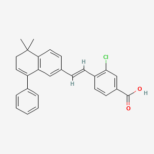 molecular formula C27H23ClO2 B1667231 3-chloro-4-[(E)-2-(5,5-dimethyl-8-phenyl-6H-naphthalen-2-yl)ethenyl]benzoic acid CAS No. 369364-50-1