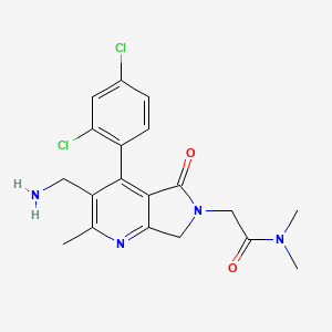 molecular formula C19H20Cl2N4O2 B1667241 2-[3-(Aminomethyl)-4-(2,4-Dichlorophenyl)-2-Methyl-5-Oxo-5,7-Dihydro-6h-Pyrrolo[3,4-B]pyridin-6-Yl]-N,N-Dimethylacetamide CAS No. 915729-95-2