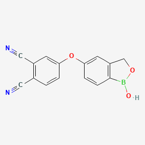 molecular formula C15H9BN2O3 B1667276 4-((1-Hydroxy-1,3-dihydrobenzo[c][1,2]oxaborol-5-yl)oxy)phthalonitrile CAS No. 906673-33-4
