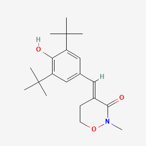 molecular formula C20H29NO3 B1667279 Dihydro-4-(3,5-di-tert-butyl-4-hydroxybenzylidene)-2-methyl-2H-1,2-oxazin-3(4H)-one CAS No. 127245-22-1