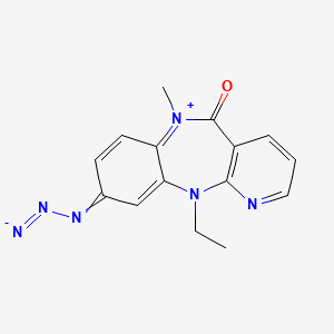 molecular formula C15H14N6O B1667306 9-Azido-11-ethyl-6,11-dihydro-6-methyl-5H-pyrido(2,3-b)(1,5)benzodiazepin-5-one CAS No. 132377-83-4