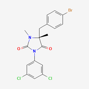 molecular formula C18H15BrCl2N2O2 B1667307 (R)-5-(4-bromobenzyl)-3-(3,5-dichlorophenyl)-1,5-dimethylimidazolidine-2,4-dione CAS No. 213211-10-0