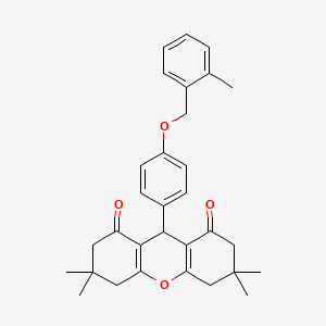 molecular formula C31H34O4 B1667321 3,3,6,6-Tetramethyl-9-(4-((2-methylbenzyl)oxy)phenyl)-3,4,5,6,7,9-hexahydro-1H-xanthene-1,8(2H)-dione CAS No. 684238-37-7