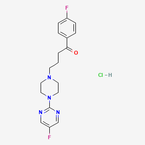 molecular formula C18H21ClF2N4O B1667323 1-丁酮，1-(4-氟苯基)-4-(4-(5-氟-2-嘧啶基)-1-哌嗪基)-，一水合氯化物 CAS No. 99931-58-5