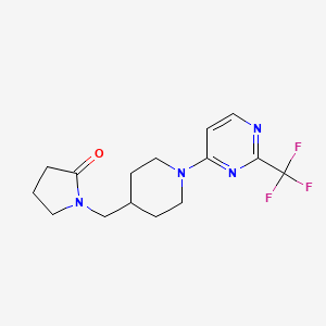 molecular formula C15H19F3N4O B1667324 1-((1-(2-(Trifluoromethyl)pyrimidin-4-yl)piperidin-4-yl)methyl)pyrrolidin-2-one CAS No. 123259-91-6