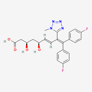 molecular formula C23H21F2N4NaO4 B1667325 (3R,5S,6E)-9,9-bis(4-fluorophenyl)-3,5-dihydroxy-8-(1-methyltetrazol-5-yl)nona-6,8-dienoic acid CAS No. 129829-03-4