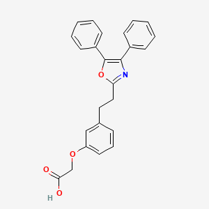 molecular formula C26H18N2O5 B1667329 2-(3-(2-(4,5-Diphenyl-2-oxazolyl)ethyl)phenoxy)acetic acid CAS No. 136451-58-6