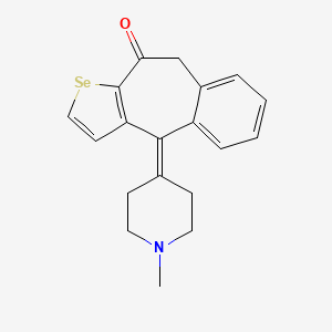 molecular formula C19H19NOSe B1667335 10H-Benzo(4,5)cyclohepta(1,2-b)selenophen-10-one, 4,9-dihydro-4-(1-methyl-4-piperidinylidene)- CAS No. 135472-91-2