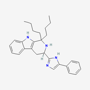 molecular formula C28H34N4 B1667336 (3R)-1,1-二丁基-3-(4-苯基-3H-咪唑-2-基)-2,3,4,9-四氢吡啶并[3,4-b]吲哚 CAS No. 252278-69-6