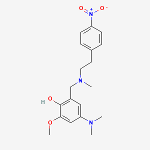 molecular formula C19H25N3O4 B1667338 Phenol, 4-(dimethylamino)-2-methoxy-6-((methyl(2-(4-nitrophenyl)ethyl)amino)methyl)- CAS No. 396073-89-5