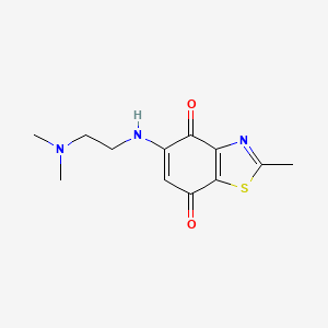 molecular formula C12H15N3O2S B1667340 5-((2-(Dimethylamino)ethyl)amino)-2-methyl-1,3-benzothiazole-4,7-dione CAS No. 477603-18-2