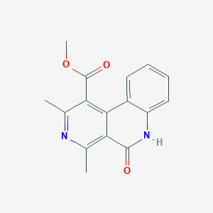 molecular formula C16H14N2O3 B1667341 2,4-Dimethyl-5-oxo-5,6-dihydrobenzo[c][2,7]naphthyridine-1-carboxylic acid methyl ester CAS No. 96335-59-0