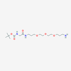 molecular formula C17H35N3O6 B1667351 Boc-Gly-amido-(CH2)3-PEG3-(CH2)3-amine CAS No. 525583-49-7