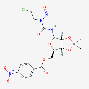 molecular formula C18H21ClN4O9 B1667357 [4-[[2-chloroethyl(nitroso)carbamoyl]amino]-2,2-dimethyl-3a,4,6,6a-tetrahydrofuro[3,4-d][1,3]dioxol-6-yl]methyl 4-nitrobenzoate CAS No. 55102-44-8