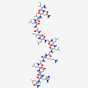 molecular formula C81H144N22O19 B1667365 L-Leucinamide, L-isoleucyl-L-asparaginyl-L-valyl-L-leucylglycyl-L-isoleucyl-L-leucylglycyl-L-leucyl-L-leucylglycyl-L-lysyl-L-alanyl-L-leucyl-L-seryl-L-histidyl- CAS No. 95648-98-9
