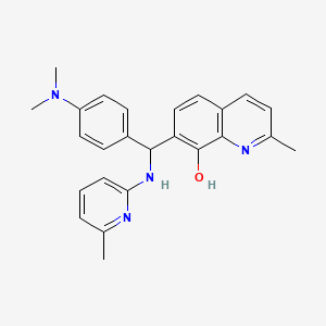 molecular formula C25H26N4O B1667368 7-{[4-(Dimethylamino)phenyl][(6-methylpyridin-2-yl)amino]methyl}-2-methylquinolin-8-ol CAS No. 354784-03-5