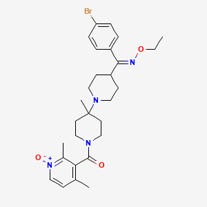 molecular formula C28H37BrN4O3 B1667390 [4-[4-[(Z)-C-(4-bromophenyl)-N-ethoxy-carbonimidoyl]-1-piperidyl]-4-methyl-1-piperidyl]-(2,4-dimethyl-1-oxido-pyridin-1-ium-3-yl)methanone CAS No. 370893-06-4
