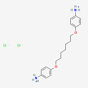 molecular formula C19H28Cl2N2O2 B1667406 Aniline, 4,4'-(heptamethylenedioxy)DI-, dihydrochloride CAS No. 95429-20-2
