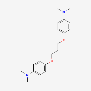 molecular formula C19H26N2O2 B1667417 Aniline, 4,4'-(trimethylenedioxy)bis(N,N-dimethyl- CAS No. 102319-76-6