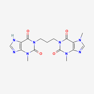 molecular formula C16H18N8O4 B1667436 3,7-Dimethyl-1-[3-(3-Methyl-2,6-Dioxo-9h-Purin-1-Yl)propyl]purine-2,6-Dione CAS No. 917877-86-2