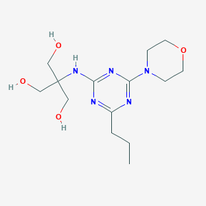 molecular formula C14H25N5O4 B166744 1,3-Propanediol, 2-(hydroxymethyl)-2-((4-(4-morpholinyl)-6-propyl-1,3,5-triazin-2-yl)amino)- CAS No. 127374-83-8